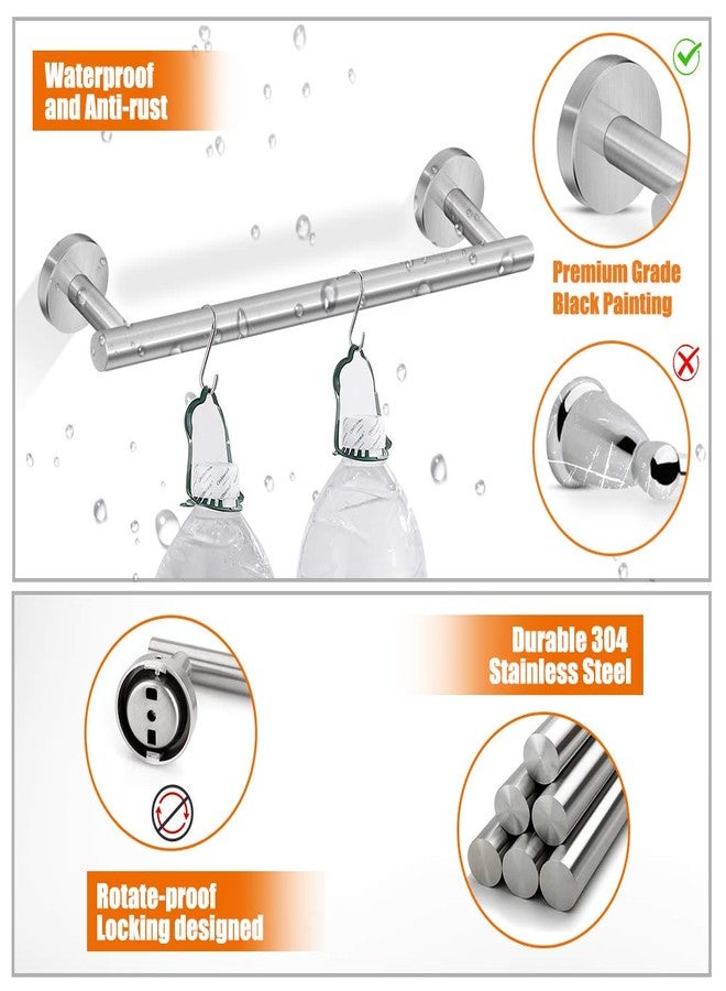 Tudoccy 5-Pieces Bathroom Hardware Set Brushed Nickel SUS304 Stainless Steel Round Wall Mounted - Includes 16" Hand Towel Bar, Toilet Paper Holder, 3 Robe Towel Hooks,Bathroom Accessories Kit - Image 5
